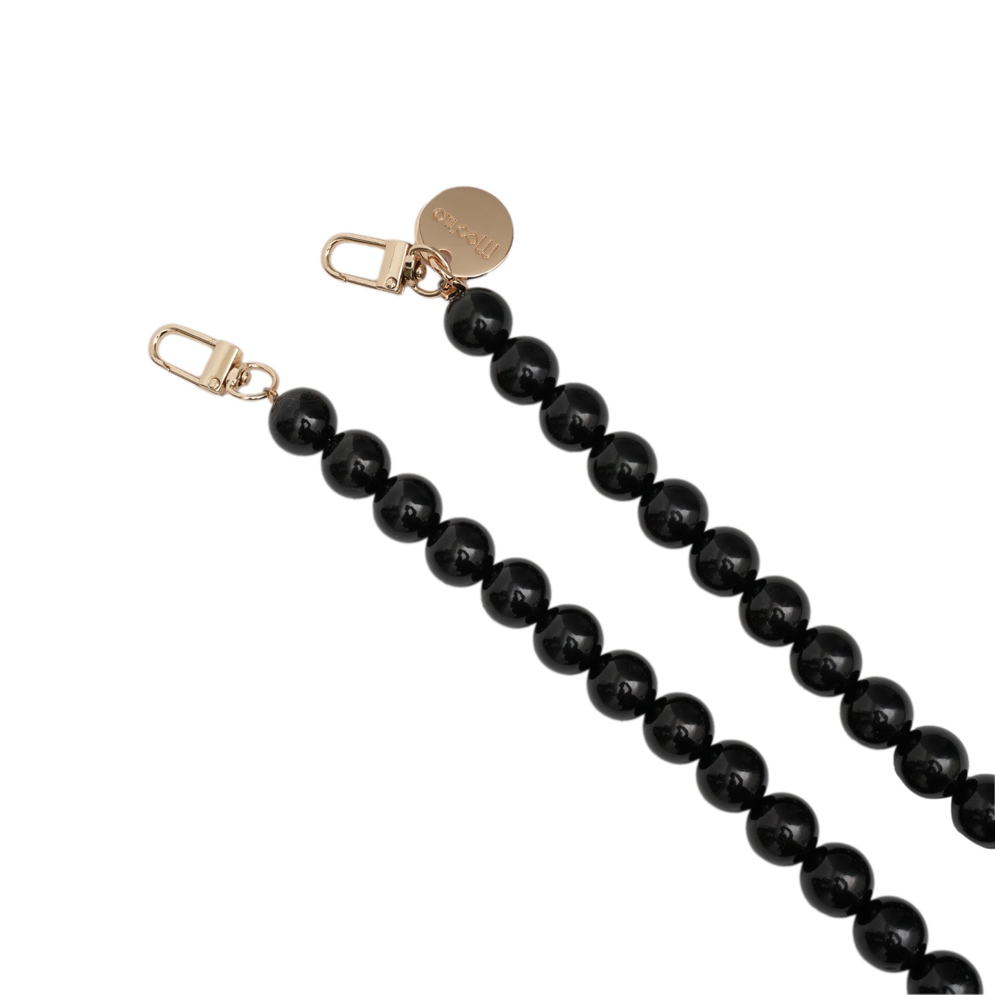 Accessoires / Handy- & Taschenkette Perlen 16mm - Schwarz-Gold