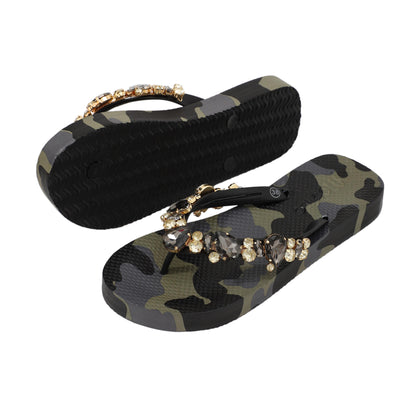 Flip-Flop / Camouflage Khaki - Schwarz