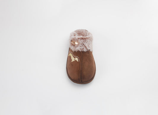 Hausschuhe / Slipper Dackel - Braun