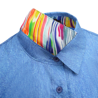 Kleider / Kleid mit Gürtel - Jeans