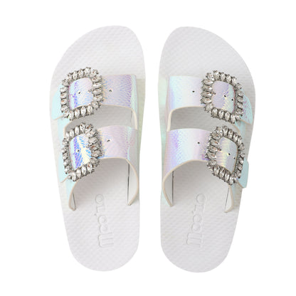 Pantolette / Doppel-Bandage - Weiß