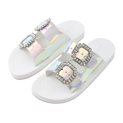 Pantolette / Doppel-Bandage - Weiß