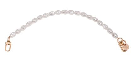 Accessoires / Handy- & Taschenkette Naturperlen - Weiß-Gold