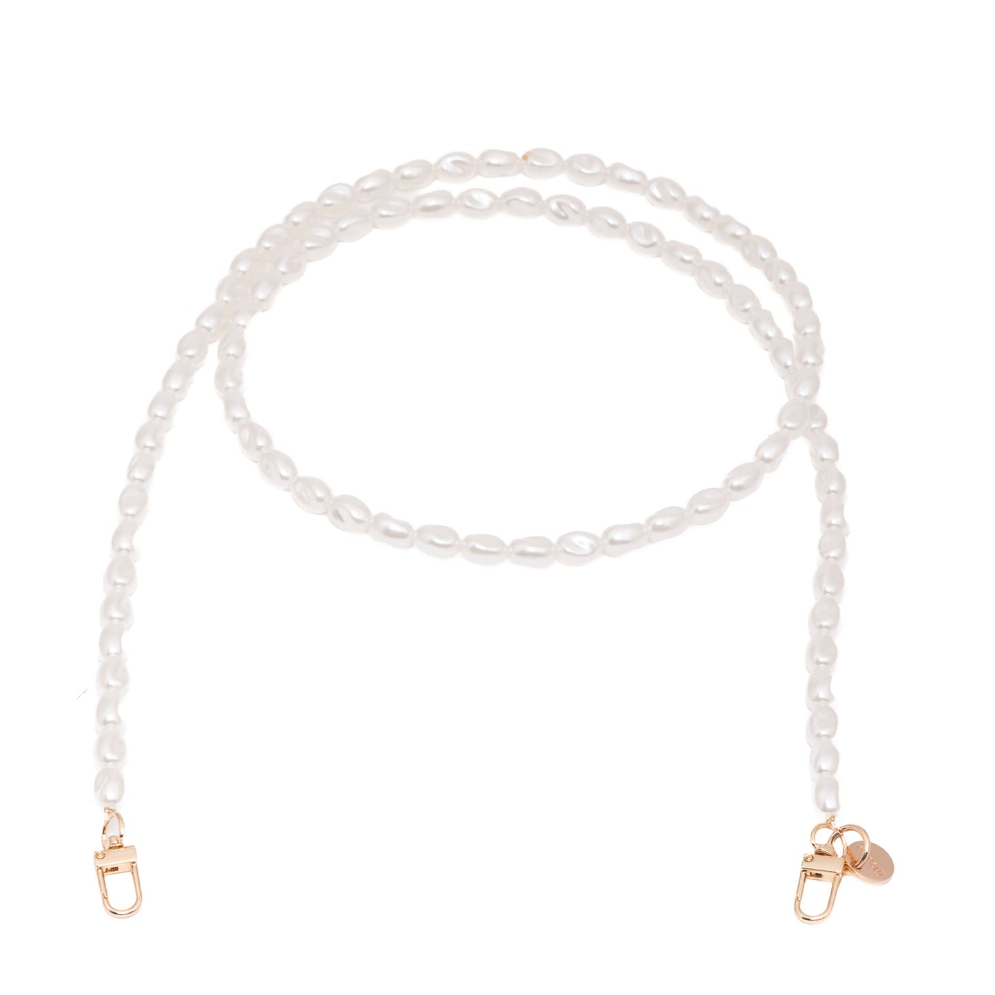 Accessoires / Handy- & Taschenkette Naturperlen - Weiß-Gold