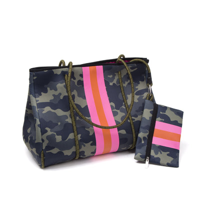 Taschen / Neopren-Shopper Lilly - Camouflage Khaki