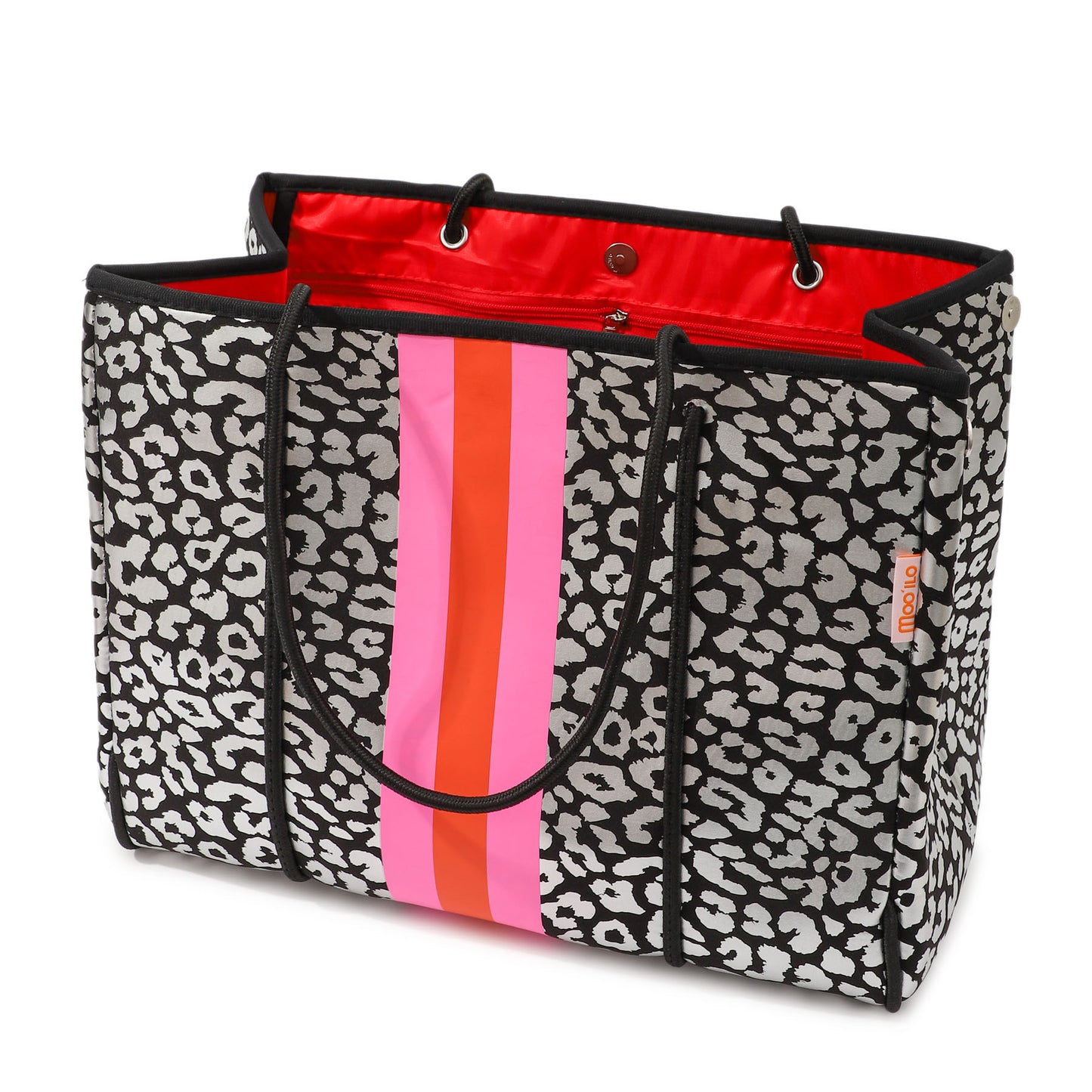 Taschen / Neopren-Shopper Lilly - Leo Schwarz-Silber