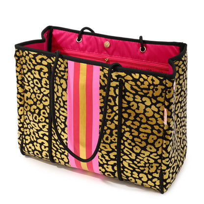 Taschen / Neopren-Shopper Lilly - Leo Schwarz-Gold