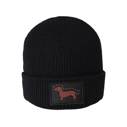 Mützen & Schals / Mütze Dackel - Schwarz grob