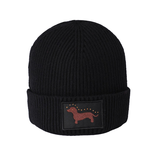 Mützen & Schals / Mütze Dackel - Schwarz grob