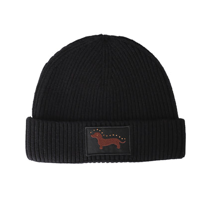 Mützen & Schals / Mütze Dackel - Schwarz grob