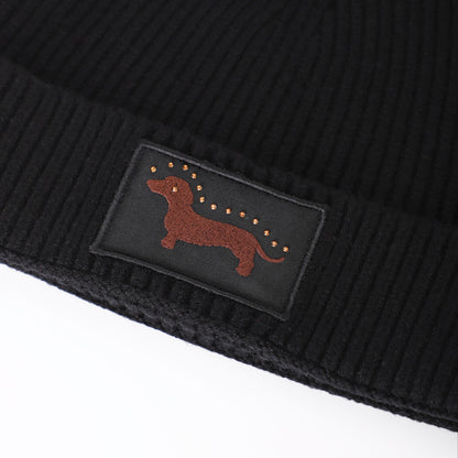 Mützen & Schals / Mütze Dackel - Schwarz grob