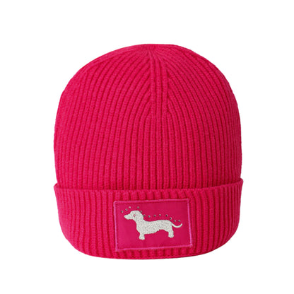 Mützen & Schals / Mütze Dackel - Pink grob