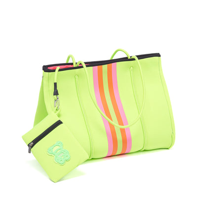 Taschen / Neopren-Shopper Lilly - Bär Neongrün
