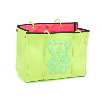 Taschen / Neopren-Shopper Lilly - Bär Neongrün