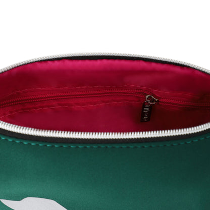 Taschen / Neopren-Umhängetasche Cleo - Dackel Dunkelgrün-Silber