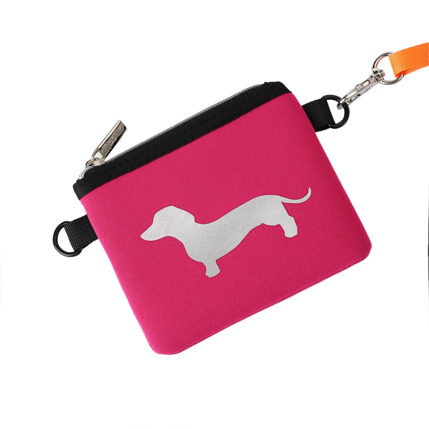 Taschen / Neopren-Umhängetasche Cleo - Dackel Pink-Silber