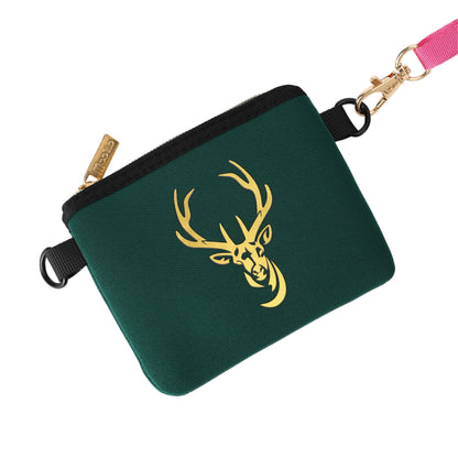 Taschen / Neopren-Umhängetasche Cleo - Hirsch Dunkelgrün-Gold