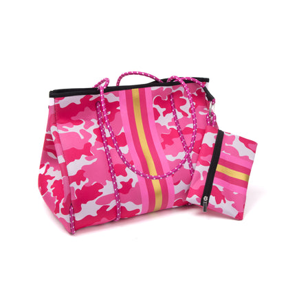 Taschen / Neopren-Shopper Xara - Camouflage - Pink
