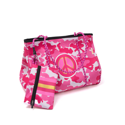Taschen / Neopren-Shopper Xara - Camouflage - Pink