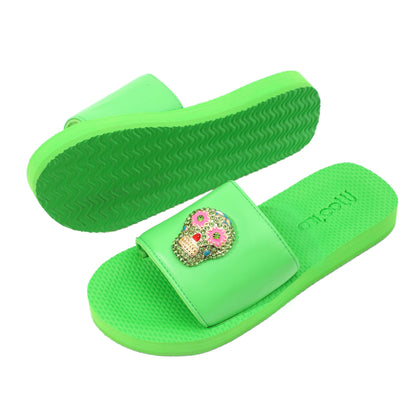 Pantolette / Totenkopf - Grün Set B