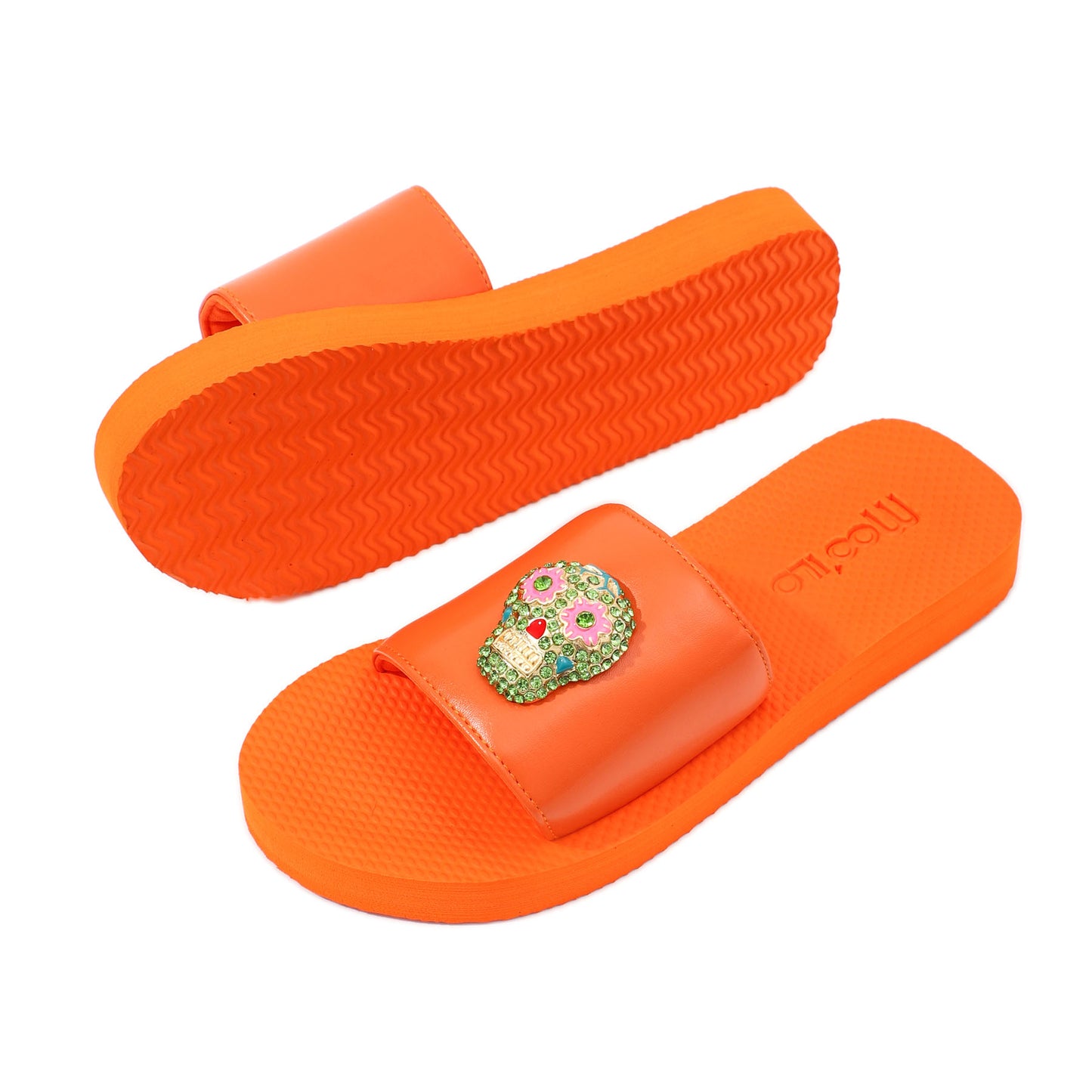 Pantolette / Totenkopf - Orange Set A