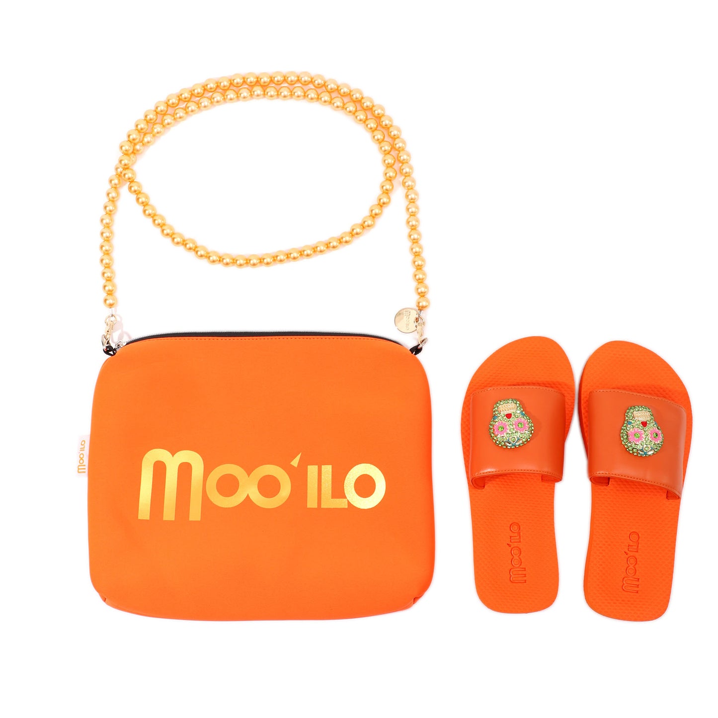 Pantolette / Totenkopf - Orange Set B