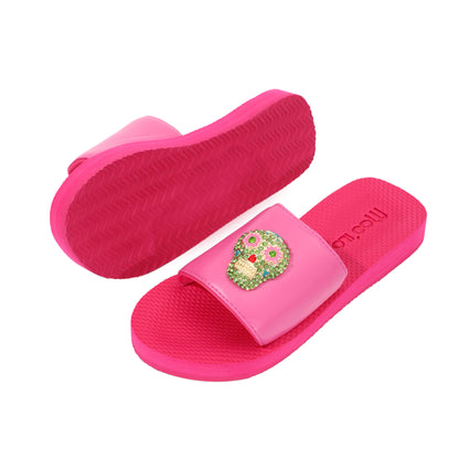 Pantolette / Totenkopf - Pink Set A
