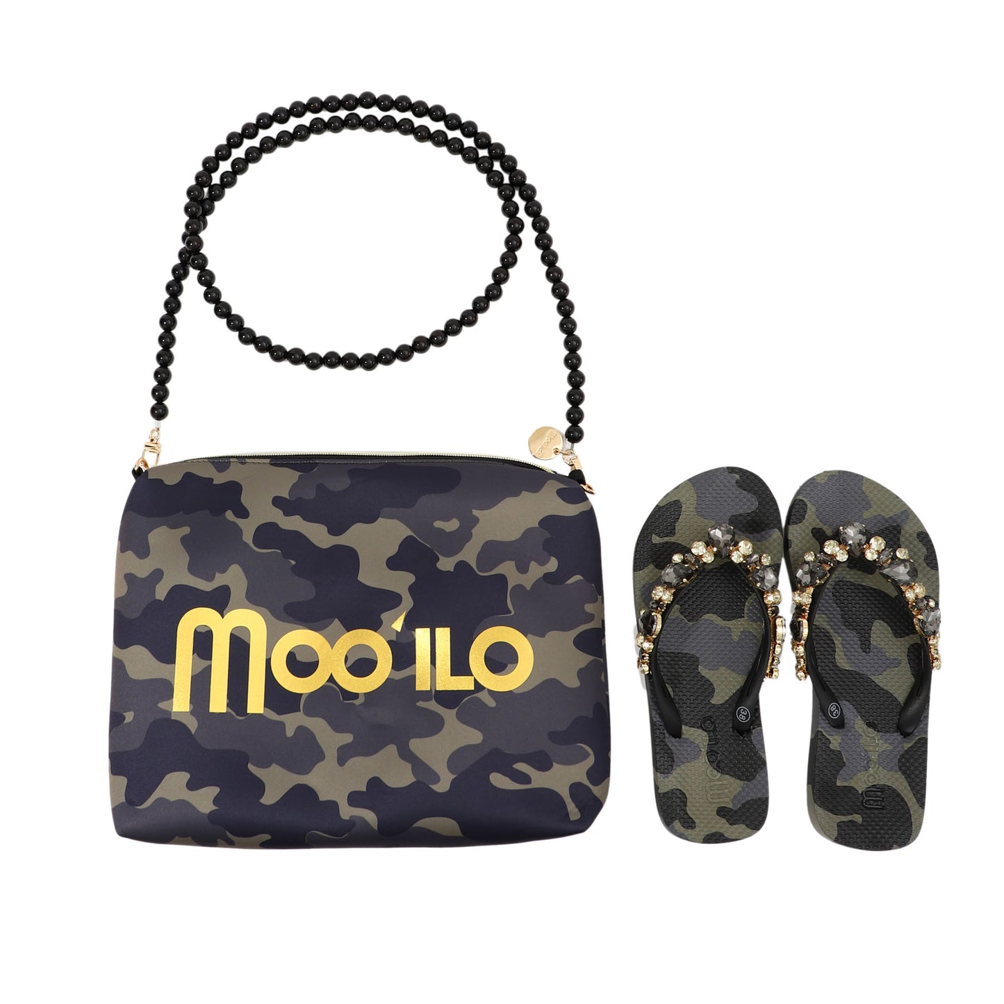 Flip-Flop / Camouflage Khaki - Schwarz Set A