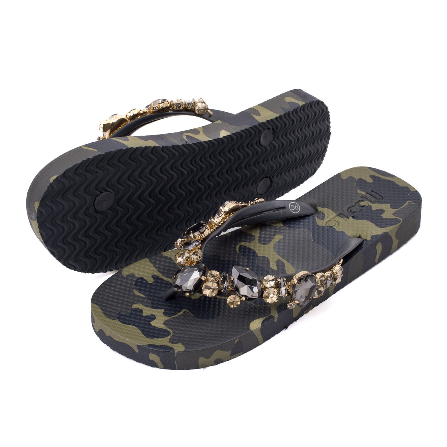 Flip-Flop / Camouflage Khaki - Schwarz Set B