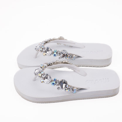 Flip-Flop / Katja - Weiß-Transparent Set A