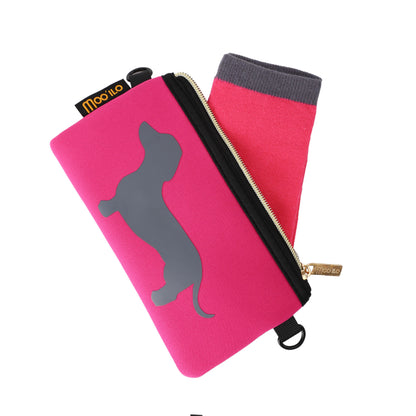 Socken / Dackel Pink-Grau - 6er Set