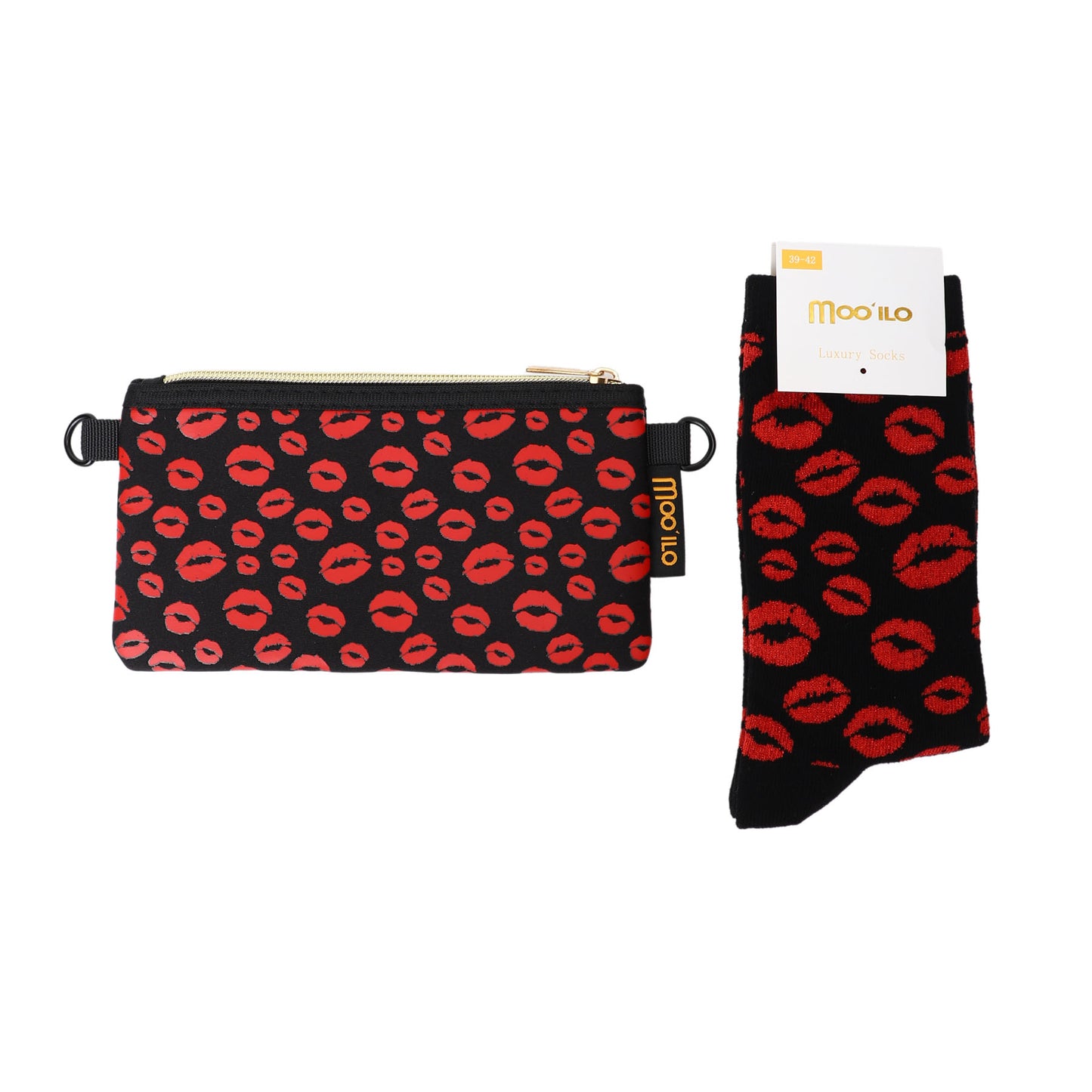 Socken / Kuss Schwarz-Rot - 6er Set