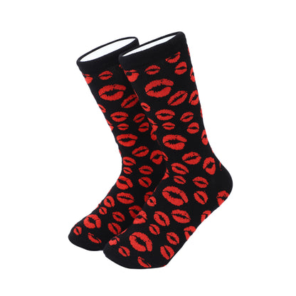 Socken / Kuss Schwarz-Rot - 6er Set