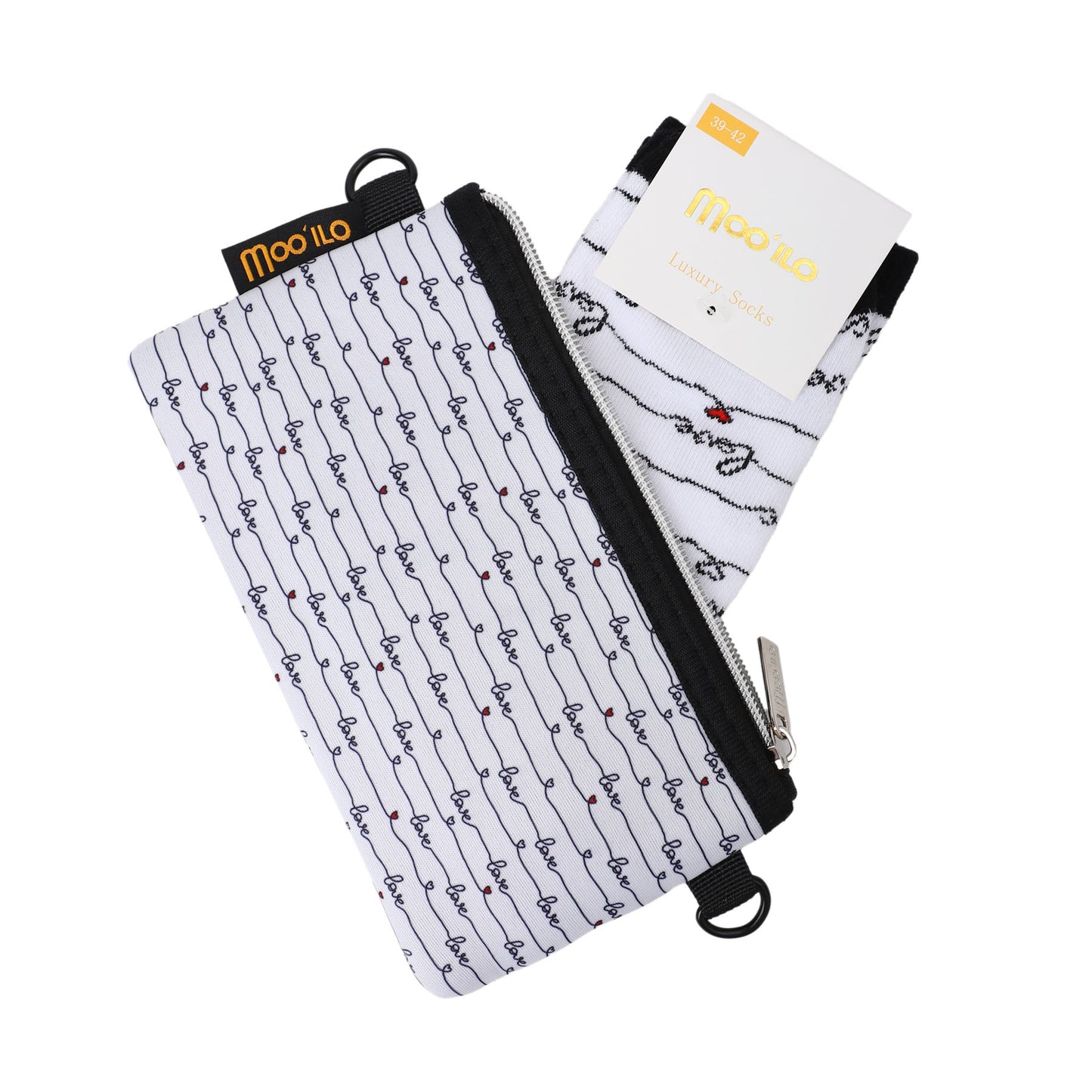 Socken / Love Schwarz-Weiß - 6er Set