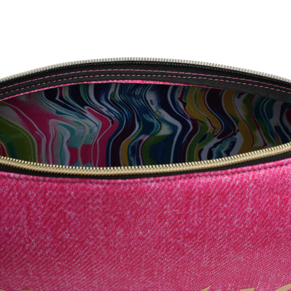 Pantolette / Bandage Jeans mit Steinen - Pink Set A