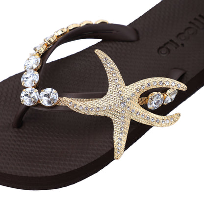 Flip-Flop / Seestern - Dunkelbraun Set A