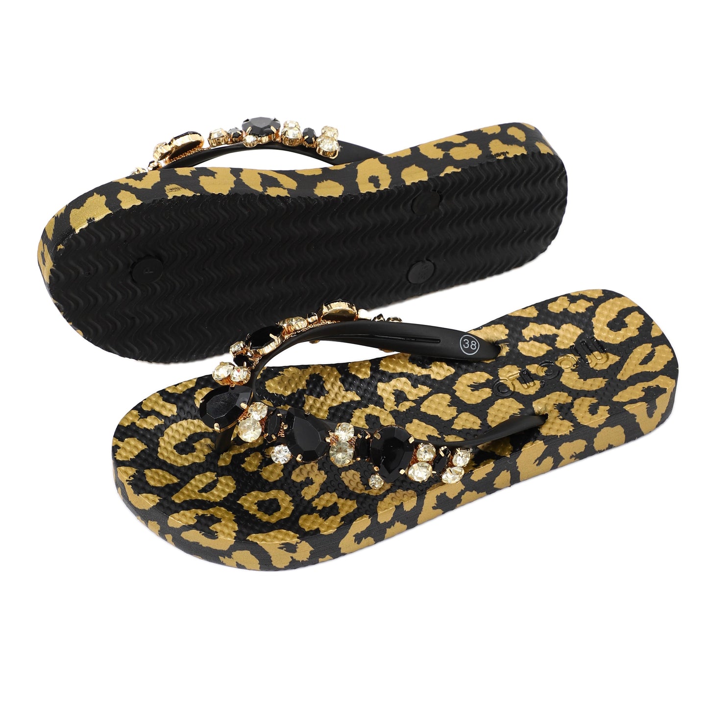 Flip-Flop / Leo Schwarz - Gold / Schwarz