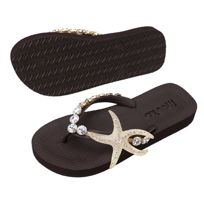 Flip-Flop / Seestern - Dunkelbraun Set B