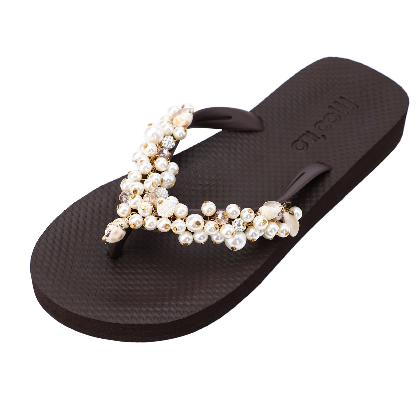 Flip-Flop / Muschel - Dunkelbraun Set B