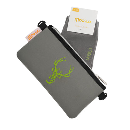 Socken / Hirsch Grau-Grün - 6er Set