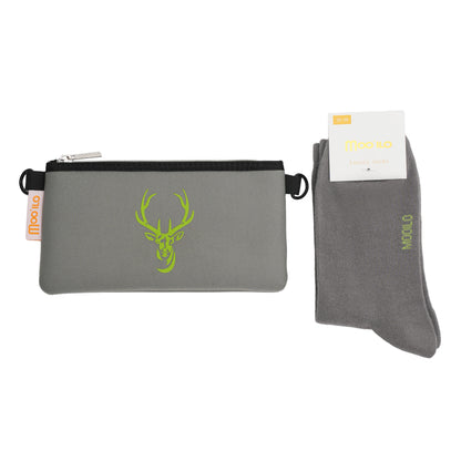 Socken / Hirsch Grau-Grün - 6er Set