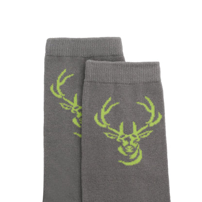 Socken / Hirsch Grau-Grün - 6er Set