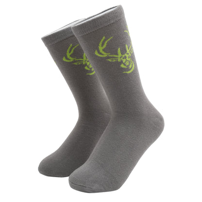 Socken / Hirsch Grau-Grün - 6er Set