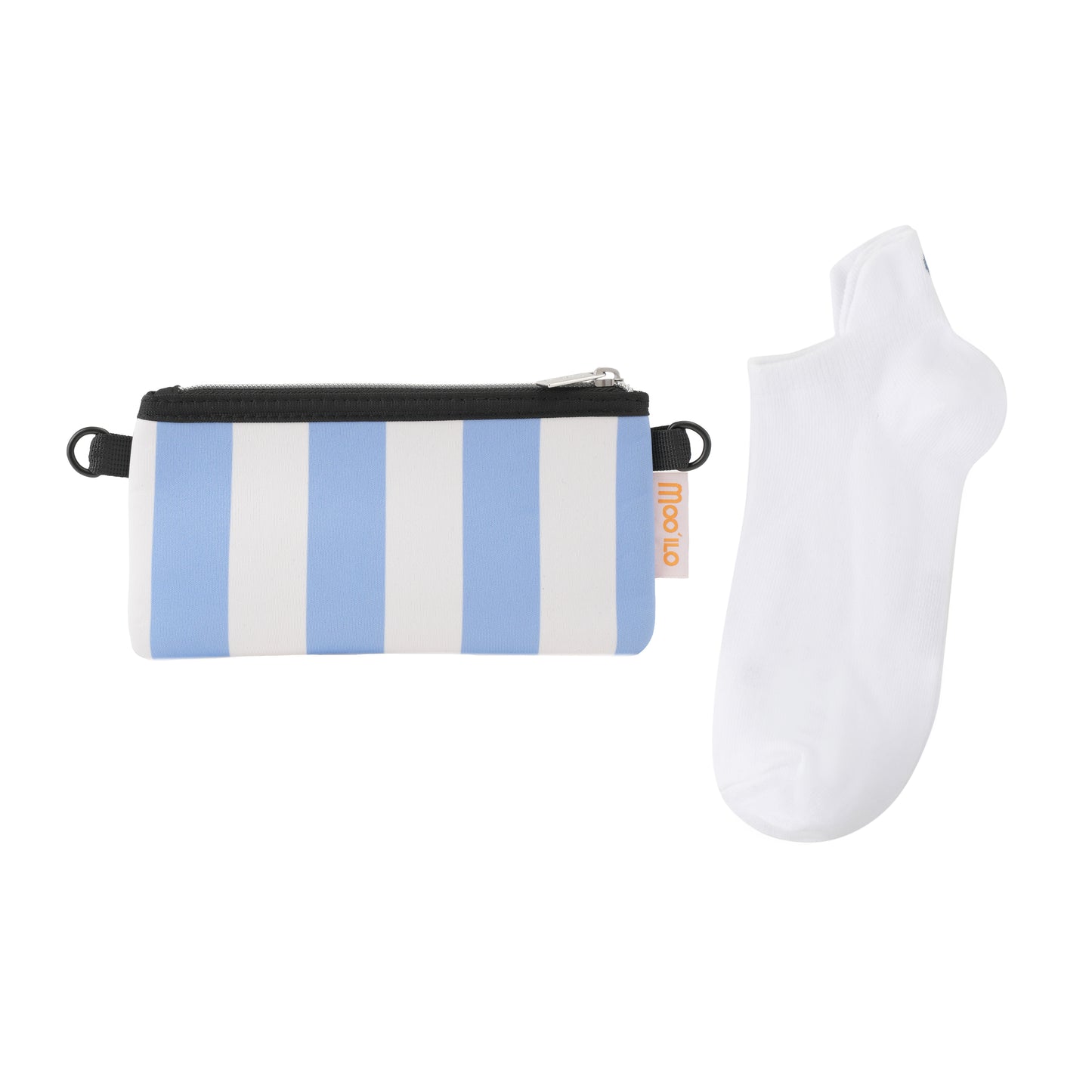 Socken / Streifen - Weiß-Blau - 6er Set