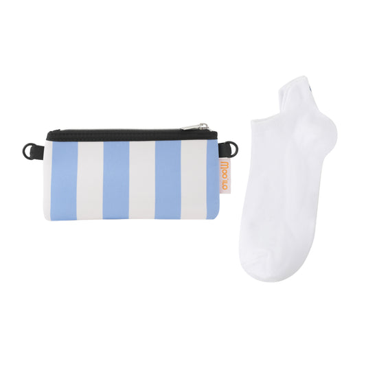 Socken / Streifen - Weiß-Blau - 6er Set