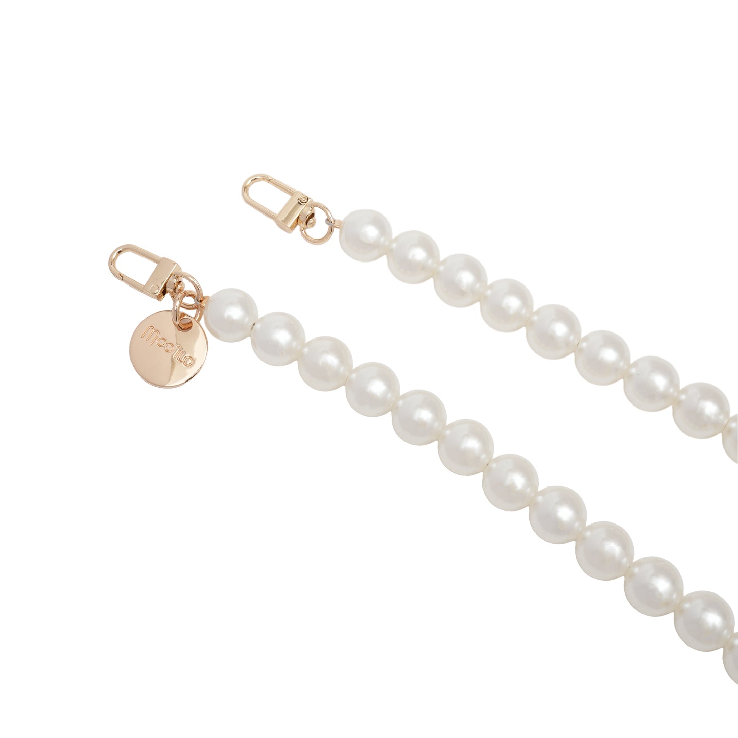 Accessoires / Handy- & Taschenkette Perlen 16mm - Weiß-Gold