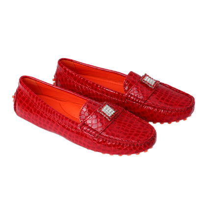 Schuhe / Moccasins - Rot Croco