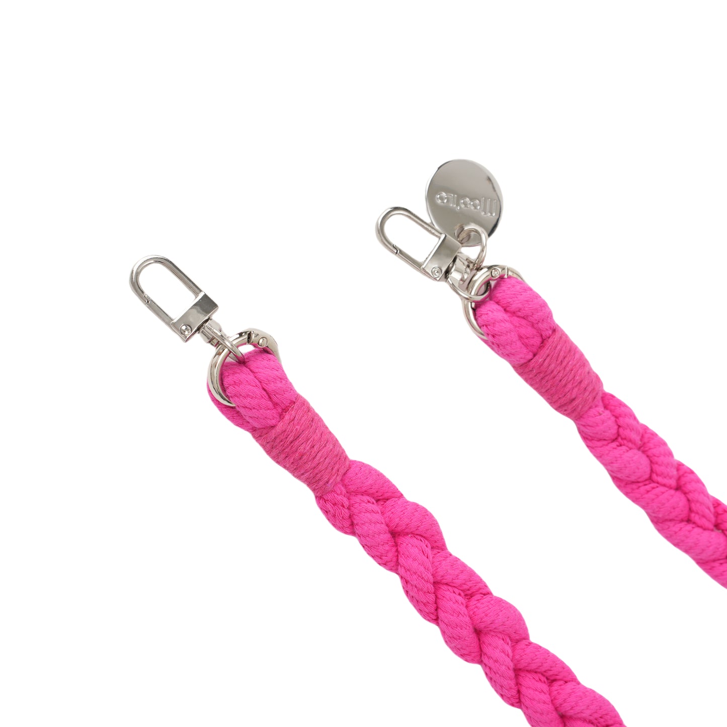 Accessoires / Handy- & Taschenkette geflochten - Pink-Silber - 2er Set