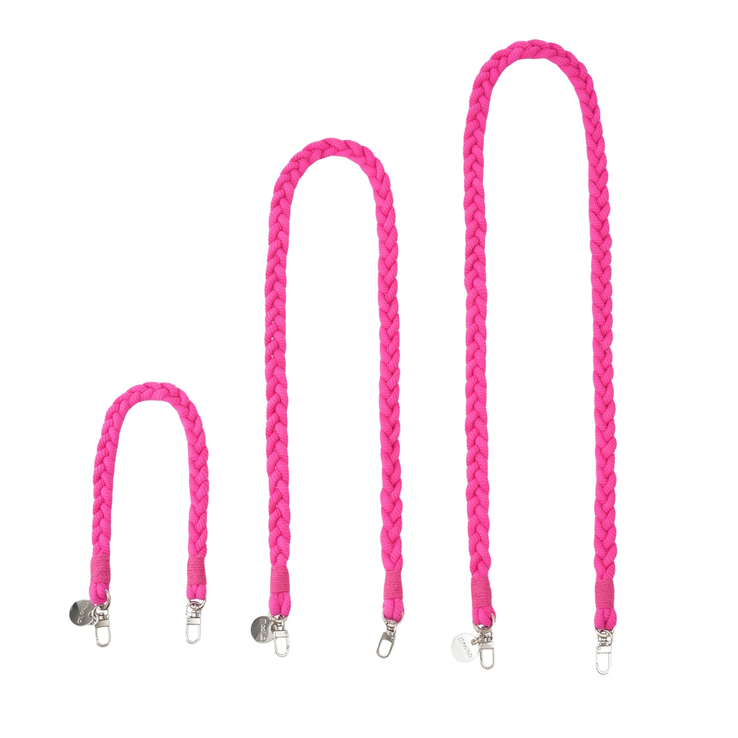 Accessoires / Handy- & Taschenkette geflochten - Pink-Silber - 2er Set