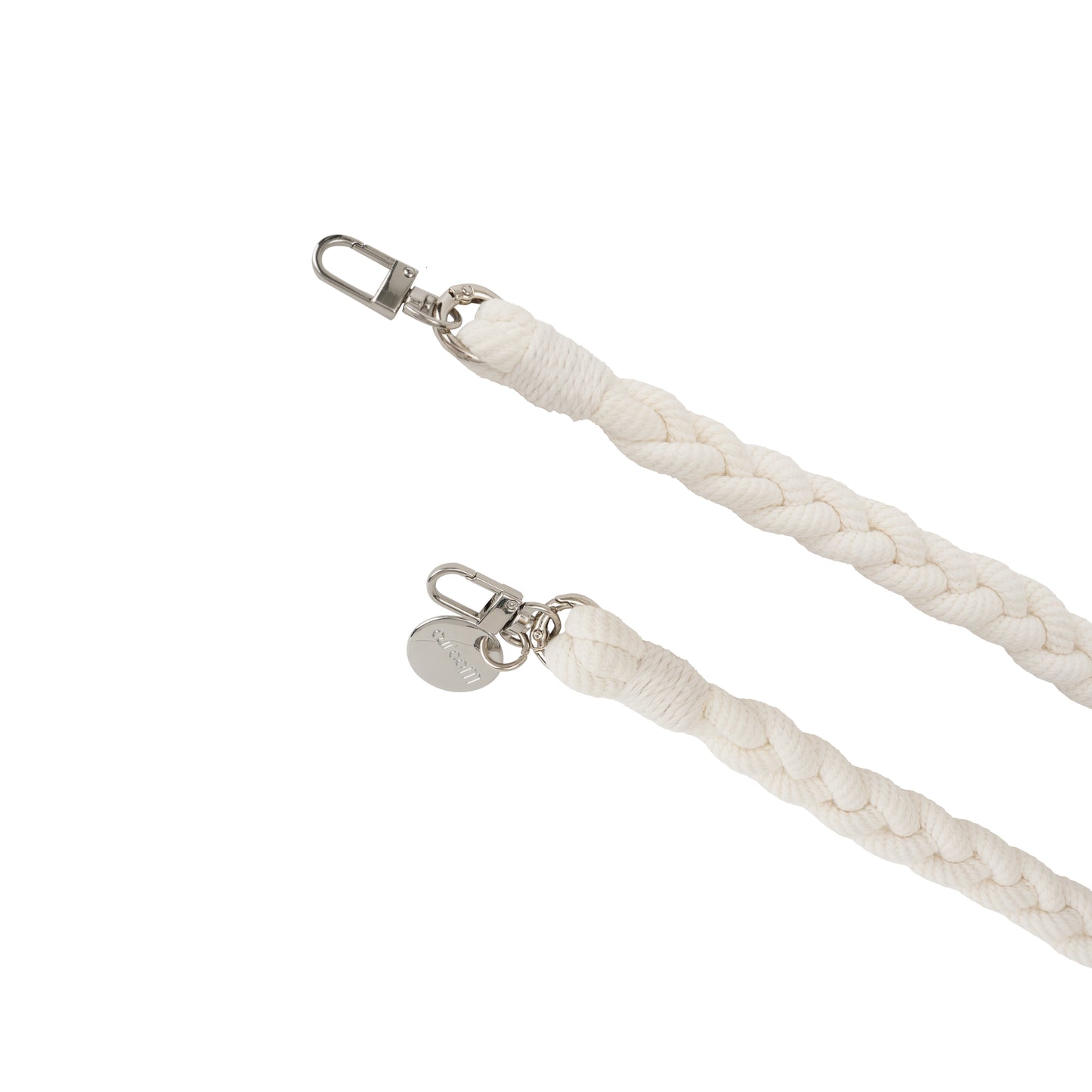 Accessoires / Handy- & Taschenkette geflochten - Weiß-Silber - 2er Set